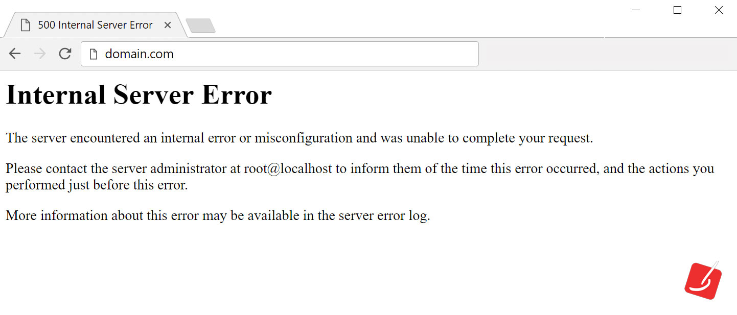 خطای سرور داخلیInternal Server Error